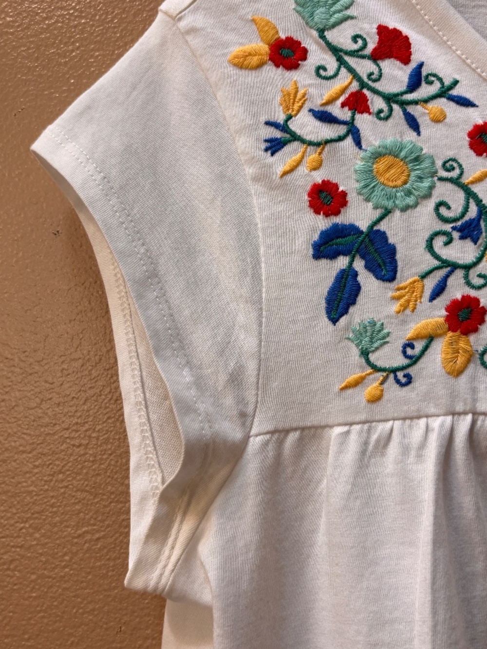 J. Crew Floral Embroidered Cotton T-Shirt Short Sleeve White Size Small - Picture 6 of 10